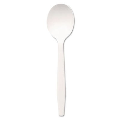 Dixie Plastic Cutlery, Mediumweight Soup Spoons, White, 1000/Carton DXEPSM21