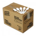 Dixie Plastic Cutlery, Mediumweight Teaspoons, White, 1000/Carton DXEPTM21