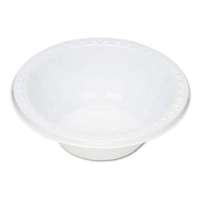Tablemate Plastic Dinnerware, Bowls, 12oz, White, 125/Pack TBL12244WH