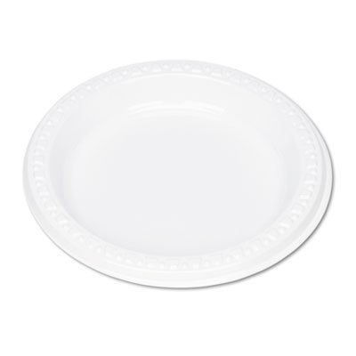 Tablemate Plastic Dinnerware, Plates, 6" dia, White, 125/Pack TBL6644WH