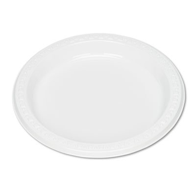 Plastic Dinnerware, Plates, 7" dia, White, 125/Pack TBL7644WH
