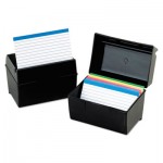 Oxford Plastic Index Card File, 300 Capacity, 5 5/8w x 3 5/8d, Black OXF01351