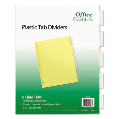 Office Essentials Plastic Insertable Dividers, 5-Tab, Letter AVE11466