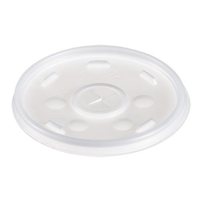 Dart Plastic Lids, for 12oz Hot/Cold Foam Cups, Slip-Thru Lid, White, 1000/Carton DCC12SL