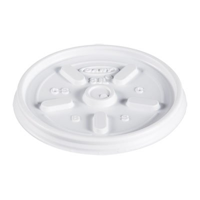 Dart Plastic Lids, for 8oz Hot/Cold Foam Cups, Vented, 1000 Lids/Carton DCC8JL