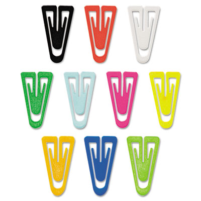 GEM GEMPC0600 Plastic Paper Clips, Large (No. 6), Assorted Colors, 200/Box GEMPC0600