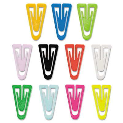 GEM Plastic Paper Clips, Medium (No. 4), Assorted Colors, 500/Box GEMPC0300