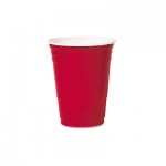 Solo Plastic Party Cold Cups, 16oz, Red, 50/Bag, 20 Bags/Carton DCCP16R