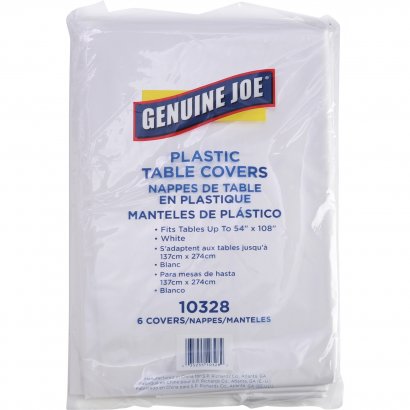 Genuine Joe Plastic Rectangular Table Covers 10328CT