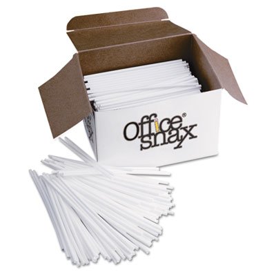 Office Snax Plastic Stir Sticks, 5", Plastic, White, 1000/Box OFXSTR5