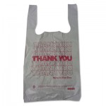 Plastic Thank You T-Sacks, 6" x 4" x 15", 2 Mil, White BPC6415THYOU