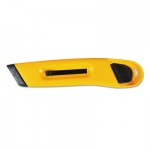 COSCO Plastic Utility Knife with Retractable Blade and Snap Closure, Yellow COS091467