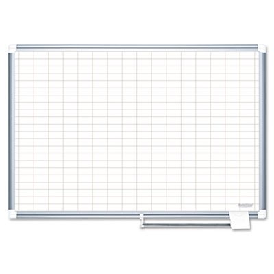 Platinum Plus Dry Erase Planning Board, 1x2" Grid, 72x48, Aluminum BVCCR1230830