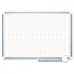 Platinum Plus Dry Erase Planning Board, 1x2" Grid, 72x48, Aluminum BVCCR1230830