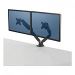 Fellowes Platinum Series Dual Monitor Arm for 27" Monitors, 360 deg Rotation, +85 deg/-20 deg Tilt, 360 deg Pan