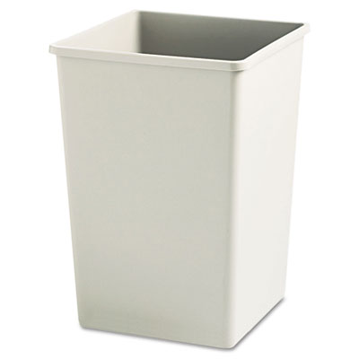 Rubbermaid Commercial FG395800BEIG Plaza Waste Container Rigid Liner, Square, Plastic, 35 gal, Beige RCP395800BG