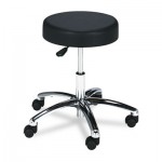 Safco Pneumatic Lab Stool without Back, 22" Seat Height, Supports up to 250 lbs., Black Seat/Black Back, Chrome Base