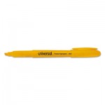UNV08853 Pocket Clip Highlighter, Chisel Tip, Fluorescent Orange Ink, Dozen UNV08853