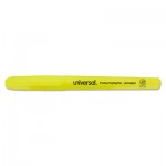 UNV08851 Pocket Clip Highlighter, Chisel Tip, Fluorescent Yellow Ink, Dozen UNV08851