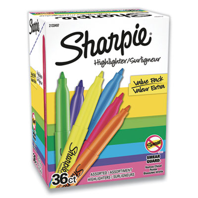 Sharpie 2134497 Pocket Style Highlighters, Chisel Tip, Assorted Colors, 36/Pack SAN2133497