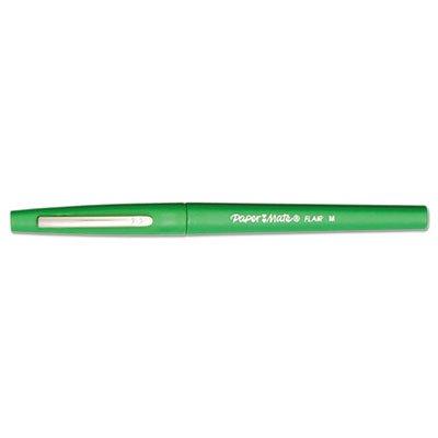 Paper Mate Point Guard Flair Porous Point Stick Pen, Green Ink, Medium, Dozen PAP8440152