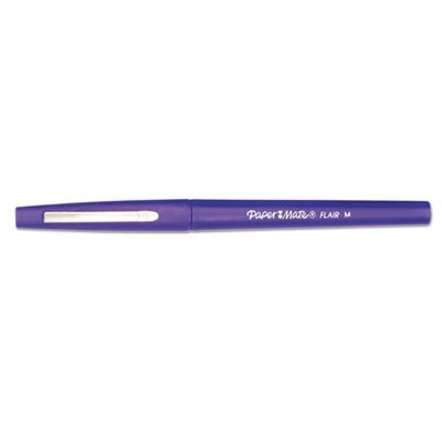 Paper Mate Point Guard Flair Porous Point Stick Pen, Purple Ink, Medium, Dozen PAP8450152