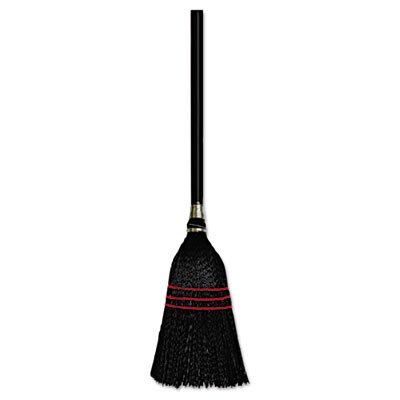 UNS 951BP Poly Bristle Lobby Broom, 38" Handle, Natural/Black, 12/Carton BWK951BP