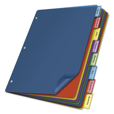 Cardinal Poly Index Dividers, 8-Tab, 11 x 8.5, Assorted, 4 Sets CRD84019