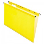 Pendaflex ESS6153 1/5 YEL Poly Laminate Hanging Folders, Legal, 1/5 Tab, Yellow, 20/Box PFX615315YEL