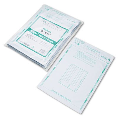 Quality Park Poly Night Deposit Bags w/Tear-Off Receipt, 10 x 13, Opaque, 100 Bags/Pack QUA45228