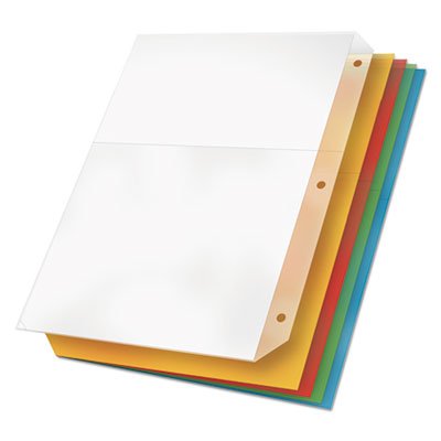 Cardinal Poly Ring Binder Pockets, 8-1/2 x 11, Assorted Colors, 5 Pockets/Pack CRD84007