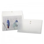 Pendaflex Poly String and Button Envelope, String and Button Closure, 8.5 x 14, Clear, 3/Pack PFX638143