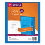 Smead Poly String & Button Booklet Envelope, 9 3/4 x 11 5/8 x 1 1/4, Blue, 5/Pack