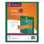 Smead Poly String & Button Interoffice Envelopes, String & Button Closure, 9.75 x 11.63, Transparent Green, 5/Pack SMD89543