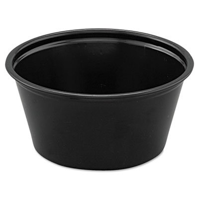 DCC B200EN-0001 Polystyrene Portion Cups, 2oz, Black, 250/Bag, 10 Bags/Carton DCCP200BLK