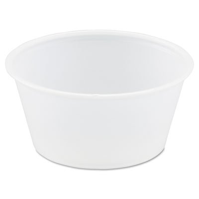 DCC P325-0100 Polystyrene Portion Cups, 3.25oz, Translucent, 250/Bag, 10 Bags/Carton DCCP325N