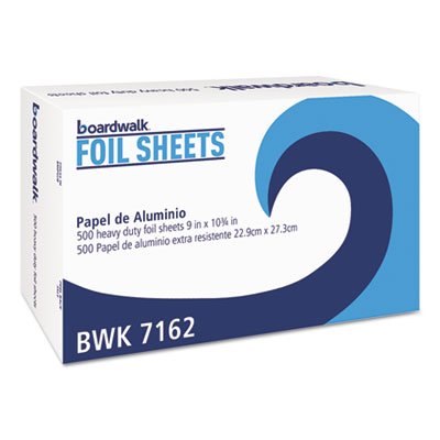 BWK 7162 Pop-Up Aluminum Foil Wrap Sheets, 9 x 10 3/4, Silver, 500/Box, 6 Boxes/Carton BWK7162