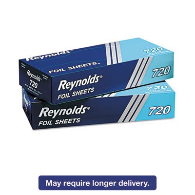 REY 720 Pop-Up Interfolded Aluminum Foil Sheets, 12 x 10 3/4, Silver, 200/Box RFP720