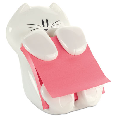 Post-it Pop-up Notes Super Sticky CAT-330 Pop-Up Note Dispenser Cat Shape, 3 x 3, White MMMCAT330