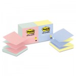 Post-It Pop-Up Notes Pop-up Refill, 4 Alternating Marseille Colors, 3 x 3, 100/Pad, 12 Pads/Pack