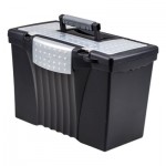 Storex Portable Letter/Legal Filebox with Organizer Lid, Letter/Legal Files, 14.5" x 10.5" x 12", Black STX61510U01C