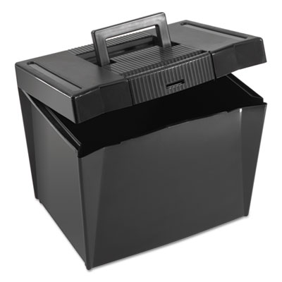 Pendaflex Portable Letter Size File Box, Letter Files, 13.5" x 10.25" x 10.88", Black PFX20861