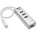 Tripp Lite Portable USB 3.1 Gen 1 Gigabit Ethernet Adapter with 3-Port Hub, Aluminum U460-003-3A1G