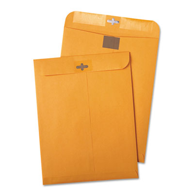 Quality Park QUA43768 Postage Saving ClearClasp Kraft Envelope, #97, Cheese Blade Flap, ClearClasp Closure, 10 x 13, Brown Kraft, 100