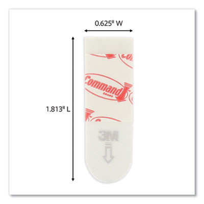 Command MMM17024136ES Poster Strips, 0.63" x 1.75", White, 136/Pack MMM2726418