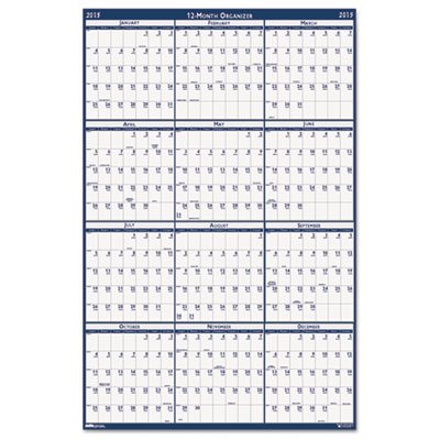 House of Doolittle Poster Style Reversible/Erasable Yearly Wall Calendar, 18 x 24, 2016 HOD3960