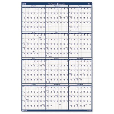 House of Doolittle Poster Style Reversible/Erasable Yearly Wall Calendar, 18 x 24, 2016 HOD3960