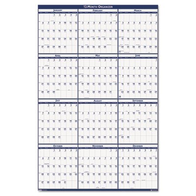 House of Doolittle Poster Style Reversible/Erasable Yearly Wall Calendar, 24 x 37, 2016 HOD396