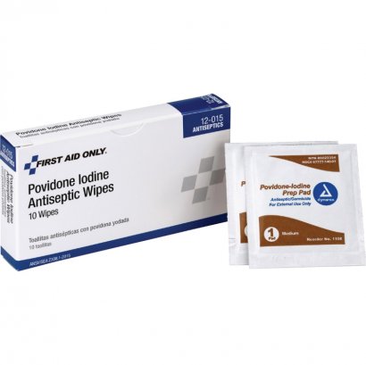 First Aid Only Povidone Iodine Antiseptic Wipes 12015