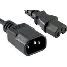 Unirise Power Cord C14-C15, 14AWG, 15amp, 250V, SJT Jacket, Black, 10ft PWCD-C14C15-15A-10F-BLK